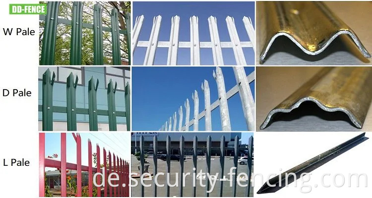 Pulverbeschichtete Stahl Eisensicherheit Palisade Zaunpaneel Metall Palisade Zaun für Garten Wohnheim Europa